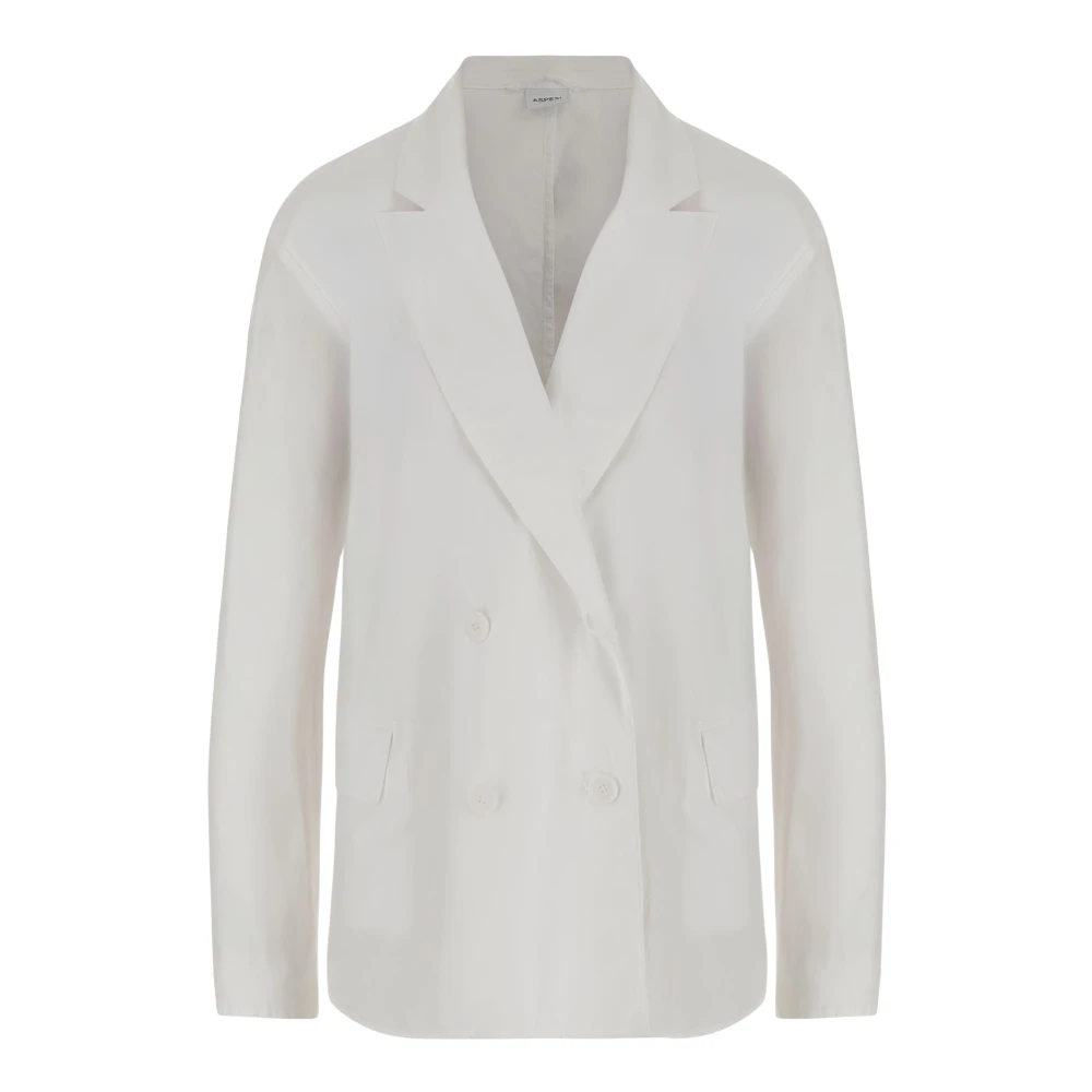 Aspesi Double-Breasted Katoenen Jas White Dames