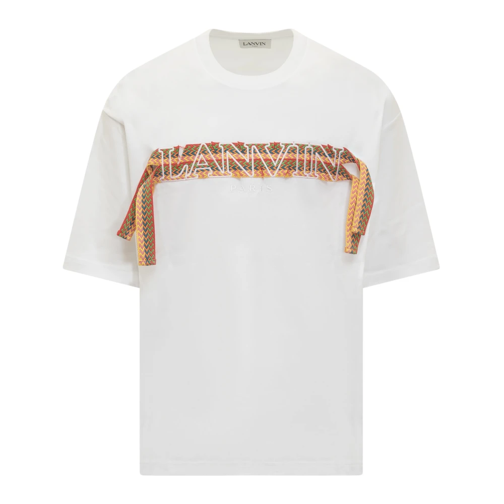 Lanvin Witte Oversized Curb T-shirt Herringbone White Heren