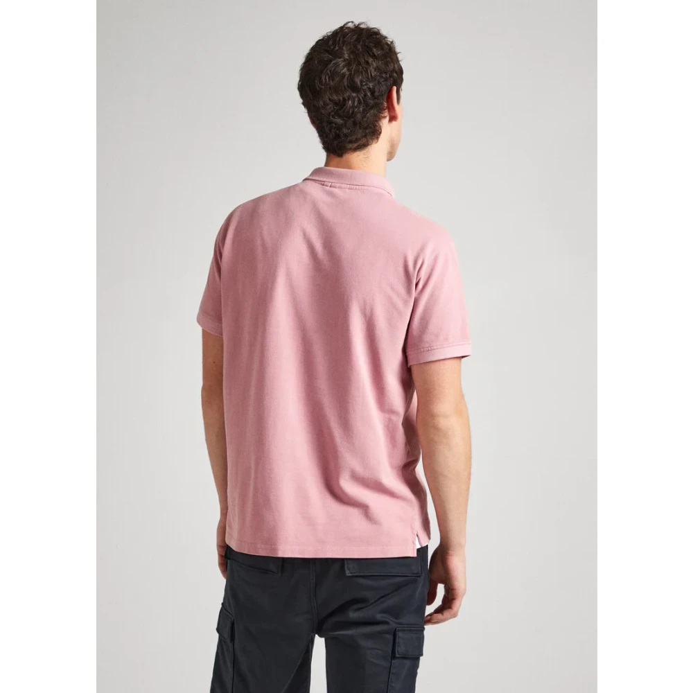 Pepe Jeans Katoenen Piqué Korte Mouw Polo Shirt Pink Heren