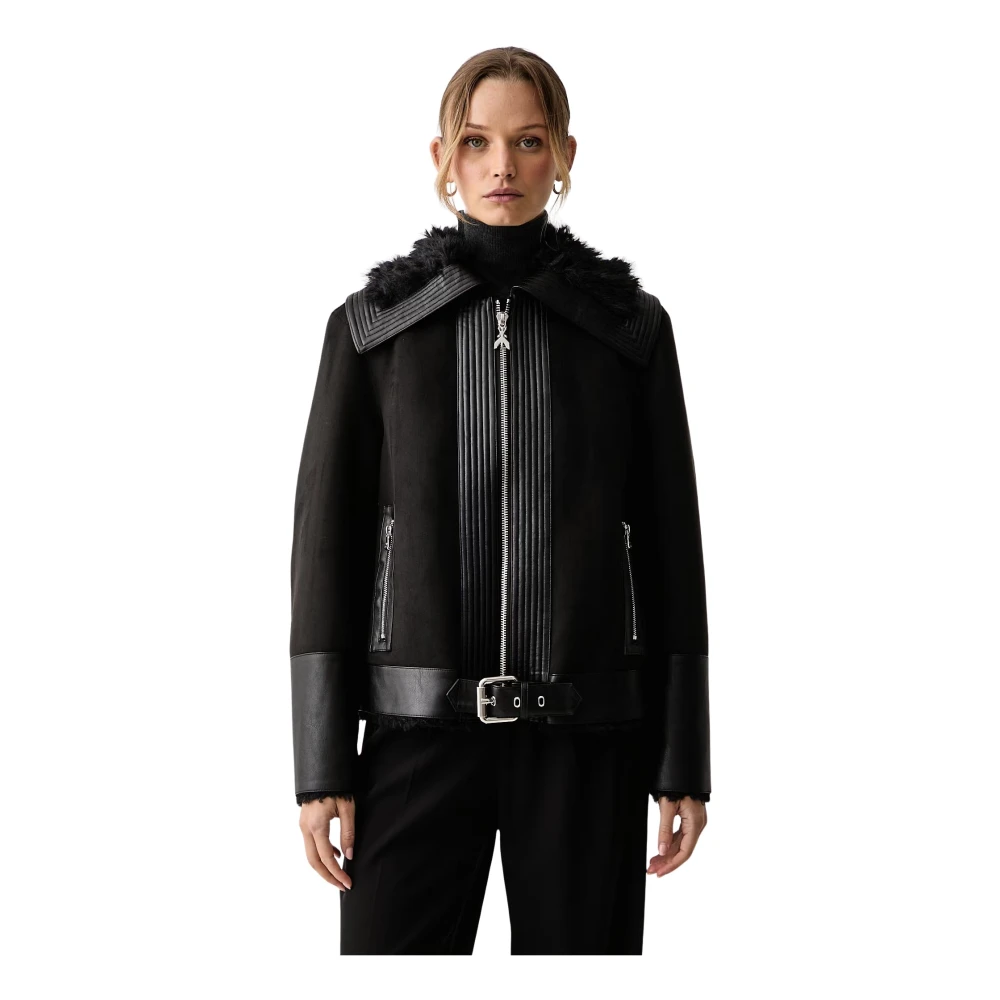Patrizia Pepe E0011k103 Giubbino Inserti In Pelle Nero - Immagine 4