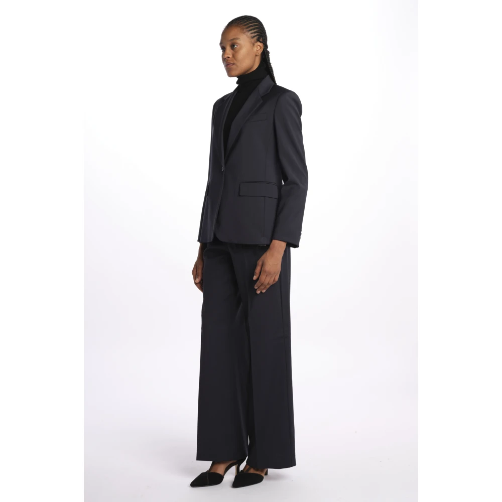 Max Mara Blauwe Lamine Jas Blue Dames