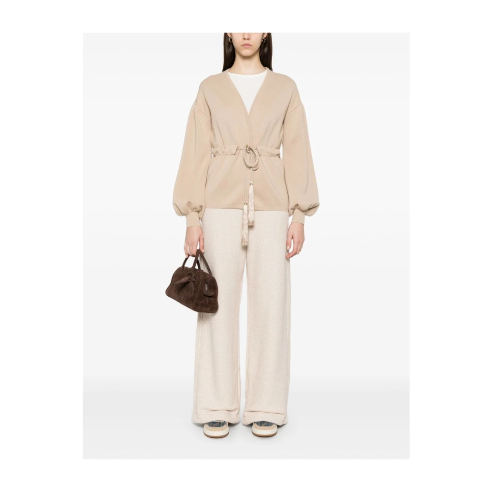 Max Mara Beige Elastische Taillebroek Franse Terry Beige Dames