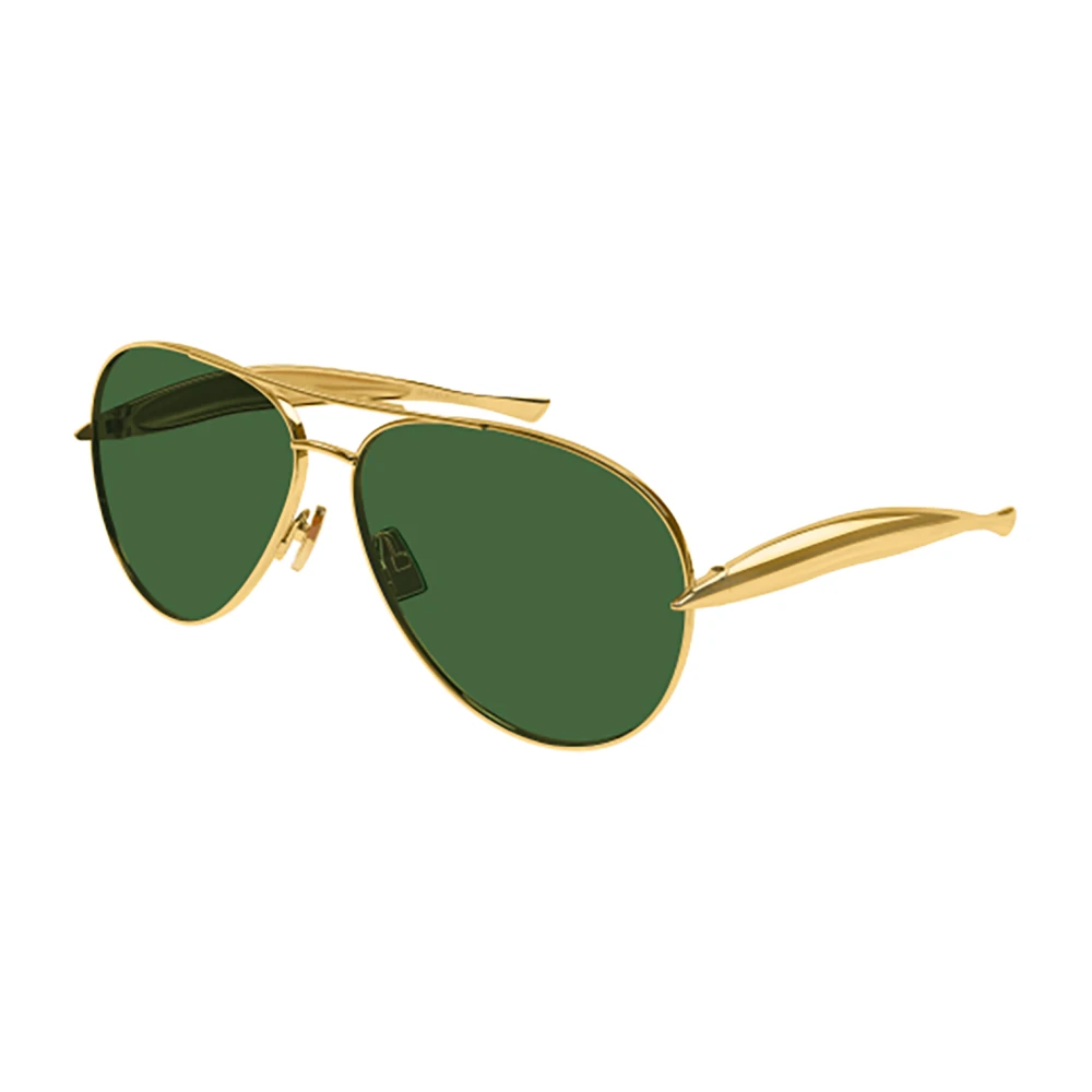 Bottega Veneta Women's Yellow Metallic Sunglasses Stylish Ss25 - Sunglasses - 64 Mm - Accessories