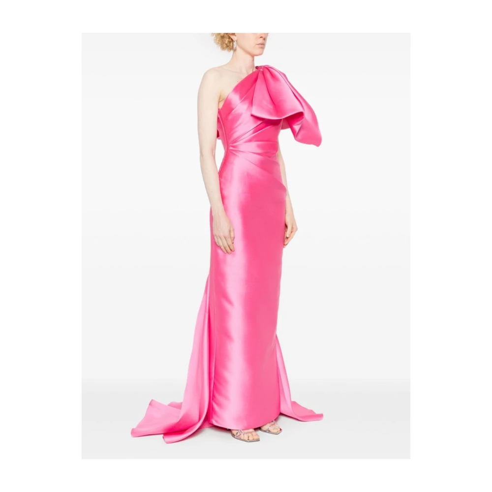Solace London Roze Asymmetrische Boogjurk Pink Dames