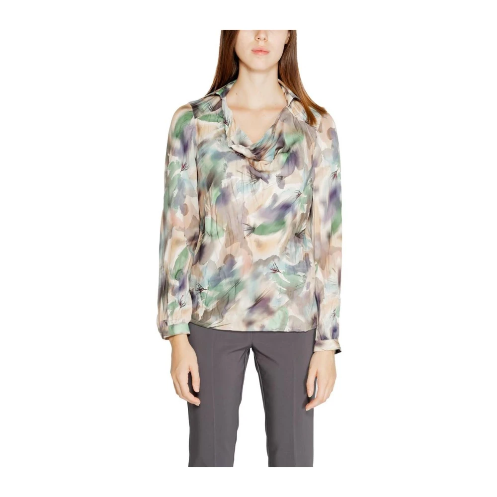 RINASCIMENTO Cowl Neck Blouse Green Dames