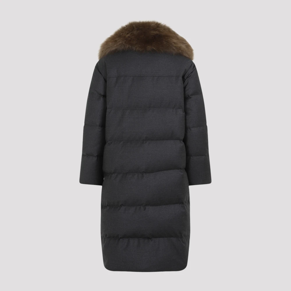 Yves Salomon Luxe Grijze Donsjas Aw24 Gray Dames