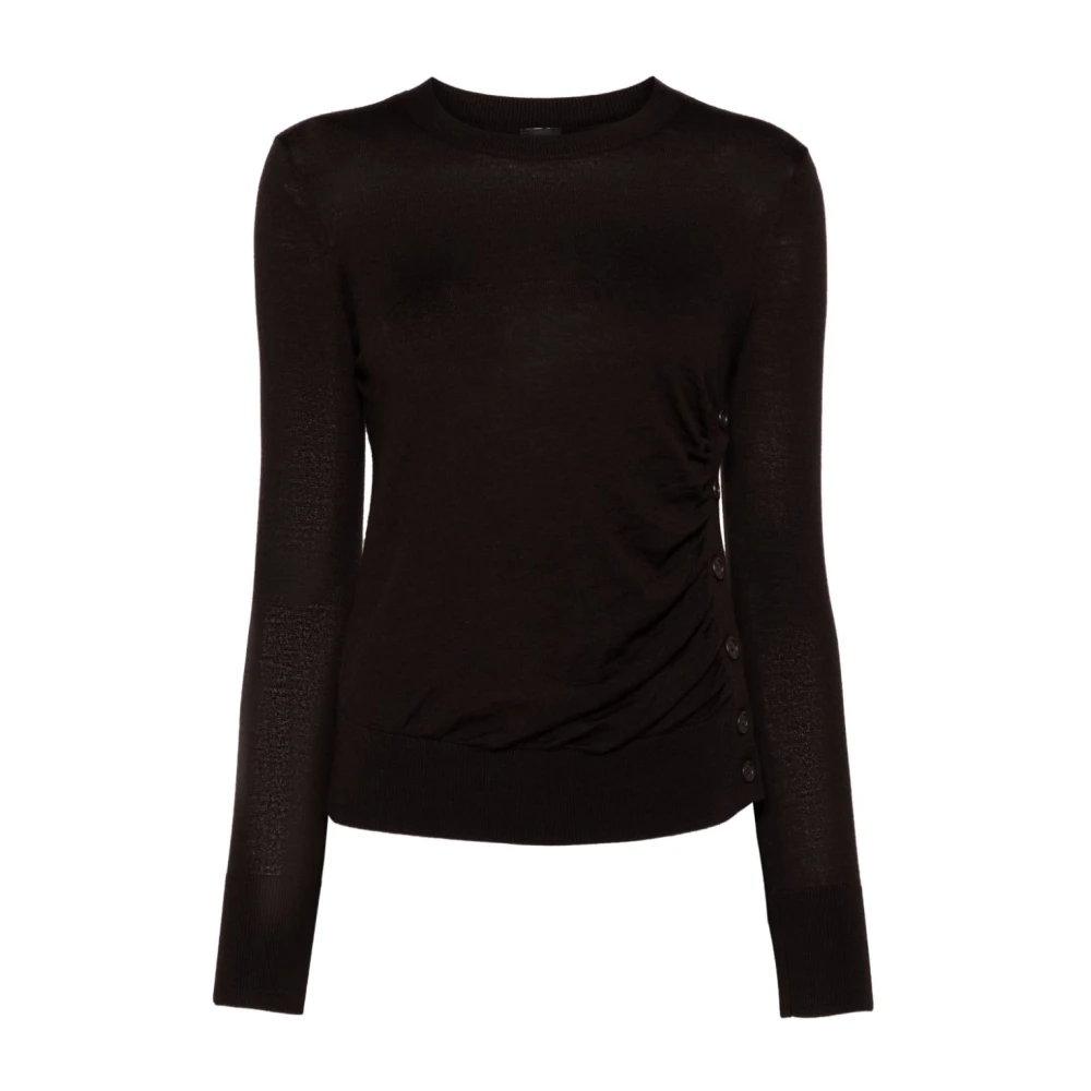 pinko Koffiebruine Wollen Gebreide Trui Brown Dames