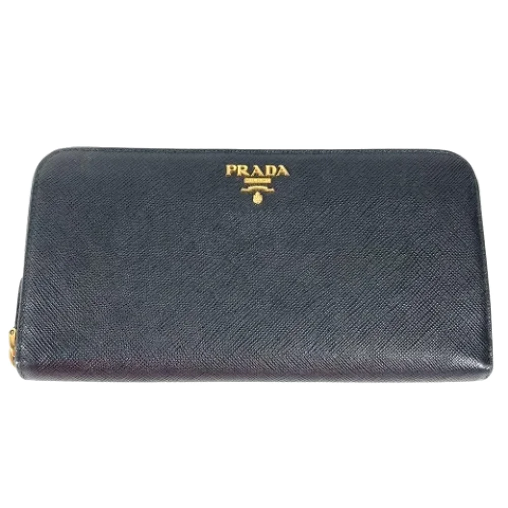 Prada Vintage Pre-owned Leather wallets Black Dames