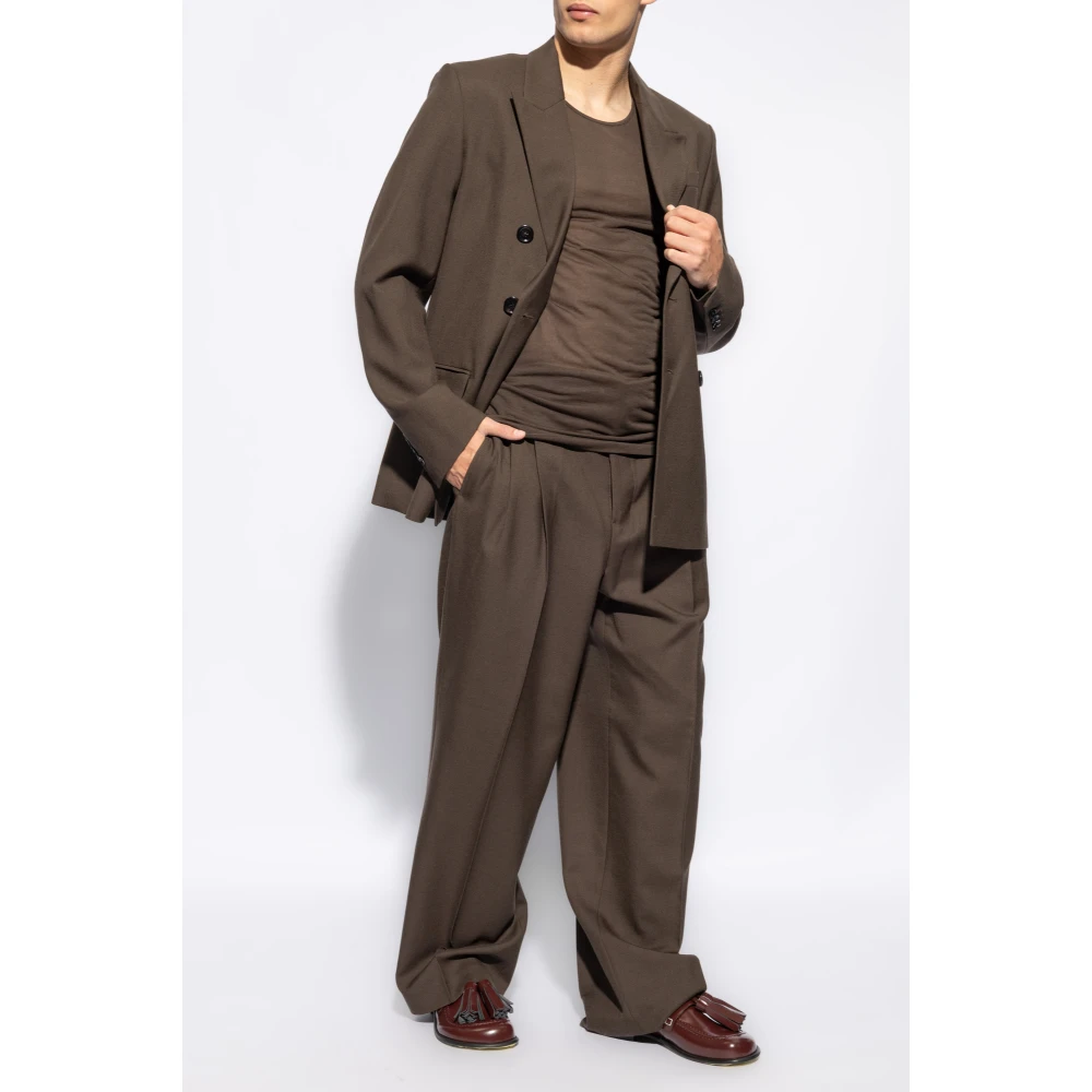 Ami Paris Double-breasted Blazer Brown Heren