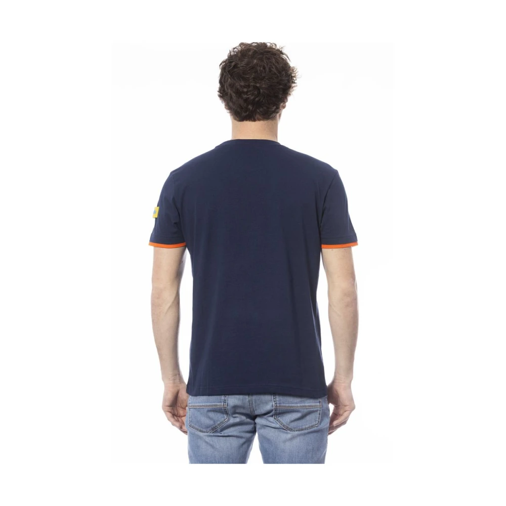 Invicta Blauw Katoen Logo Print T-Shirt Blue Heren