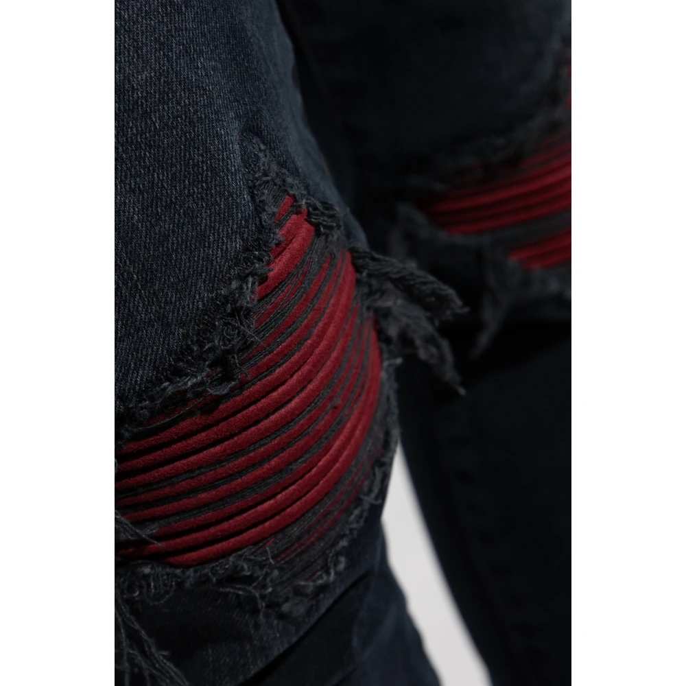 Amiri Jeans met Vintage Effect Blue Heren