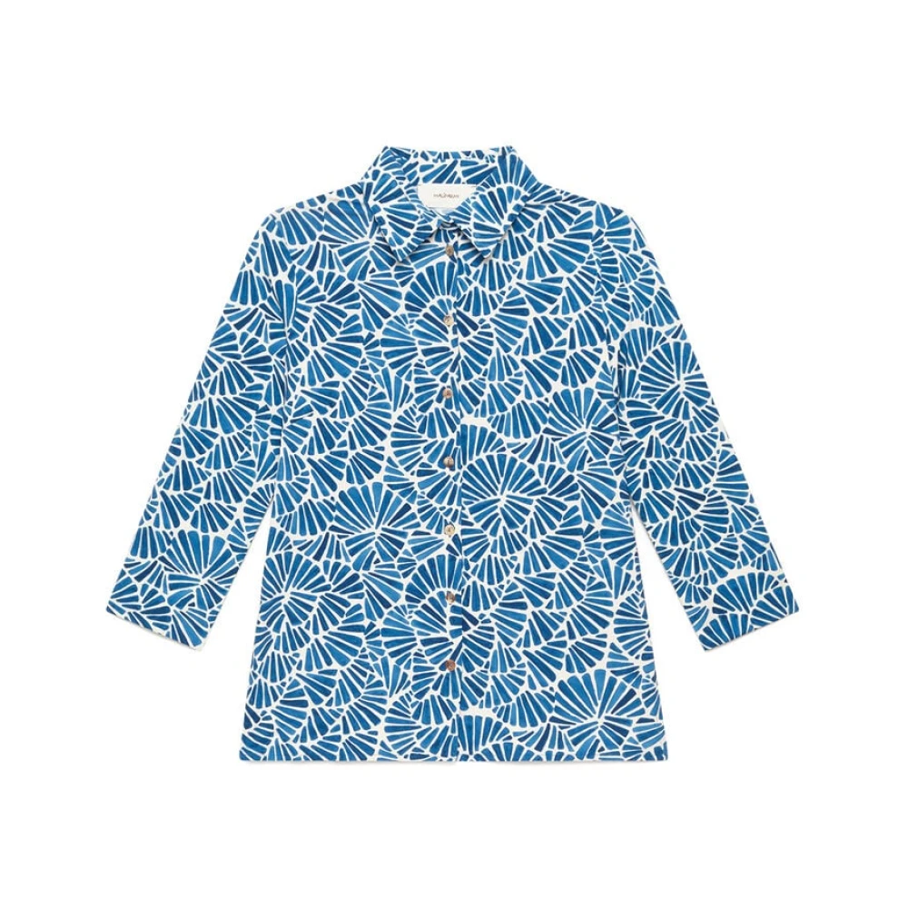 Maliparmi Women's Blue Shirts, M, Camicia Shell Shirt