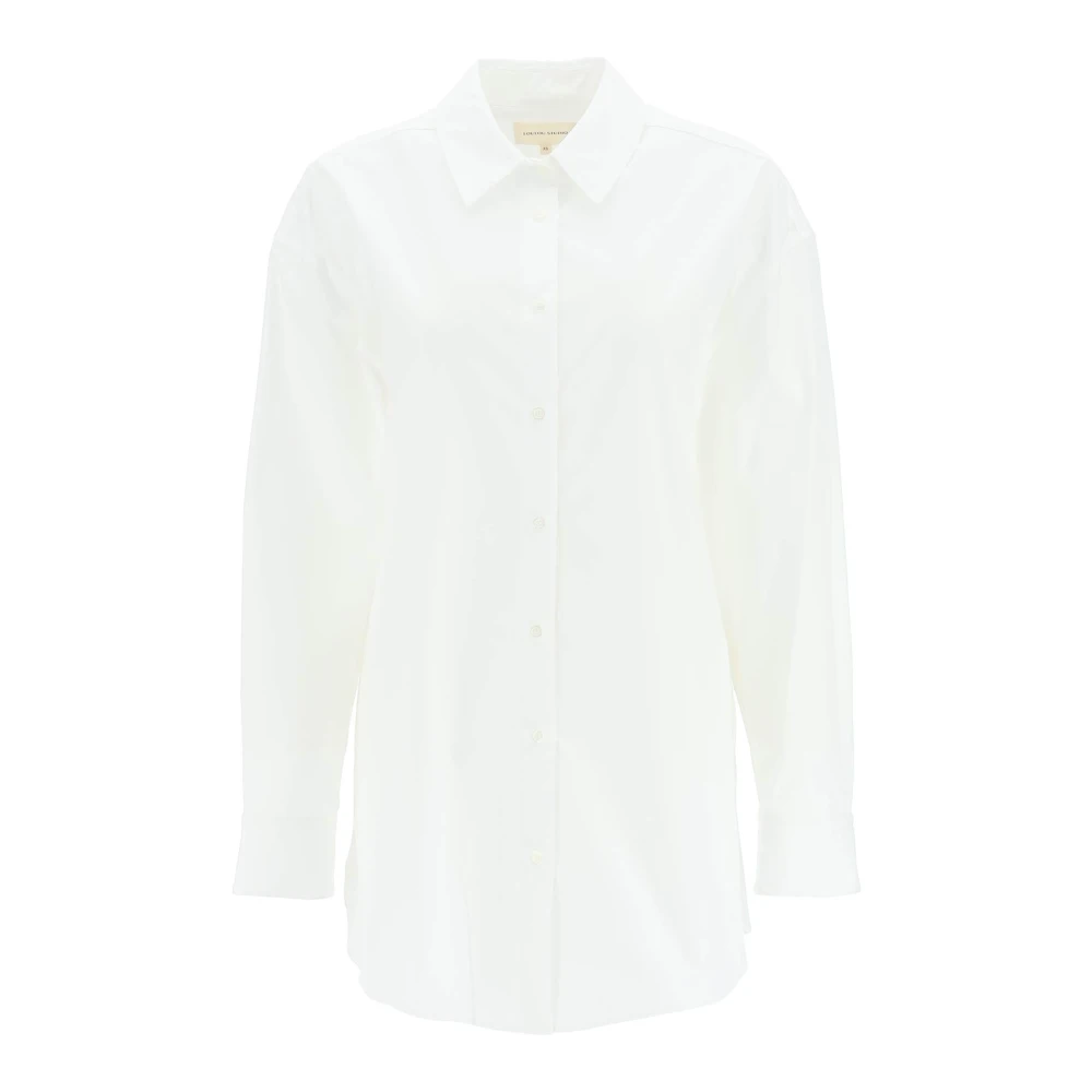 Loulou Studio Espanto Oversized Katoenen Shirt White Dames
