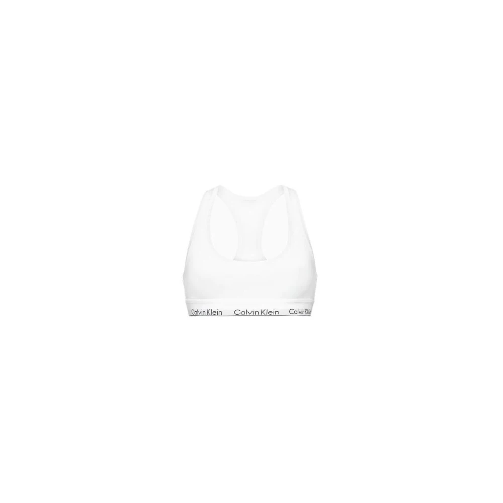 Calvin Klein Vit Bomull Bralette Komfort Stil White, Dam