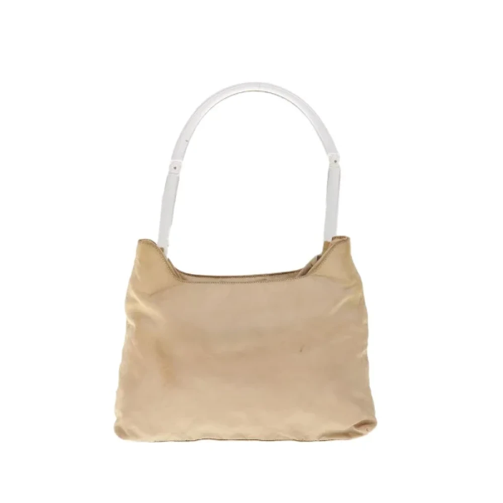 Prada Vintage Pre-owned Nylon prada-bags Beige Dames