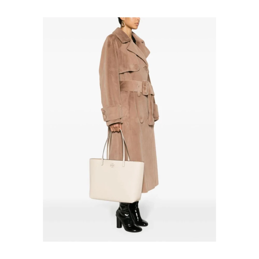 TORY BURCH Brie MC Graw Leren Crossbody Tas Beige Dames