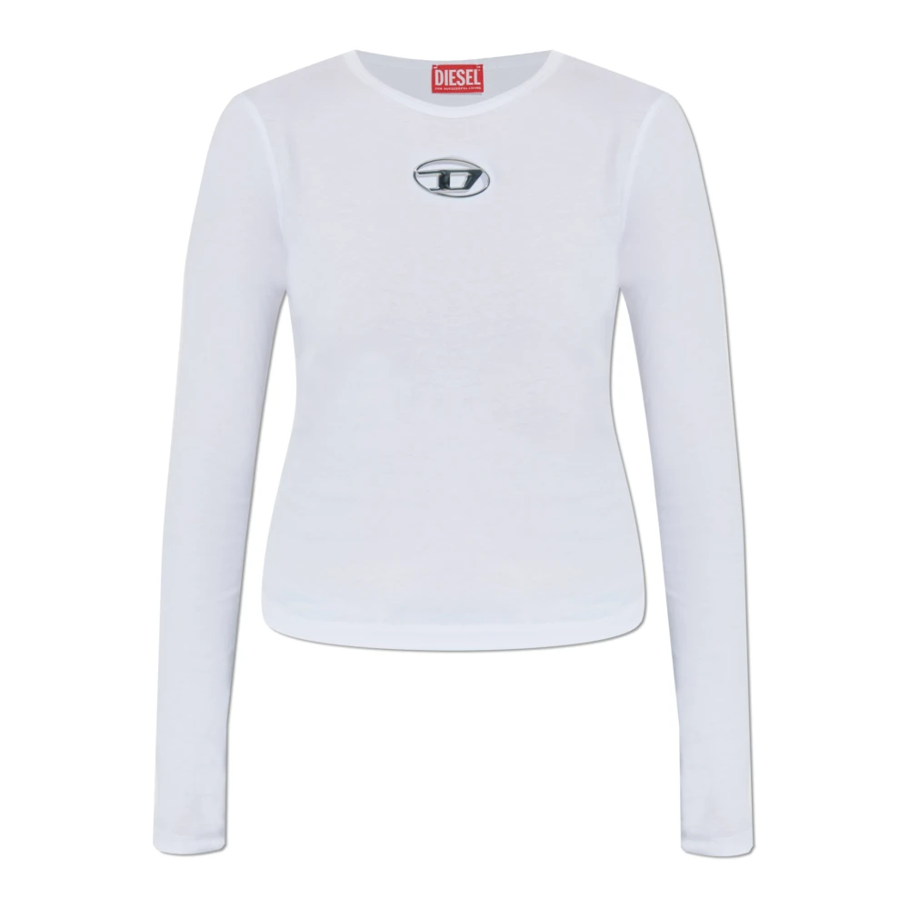 Diesel Women's White T-Shirt T-Uncutie-Long-Ls-Od