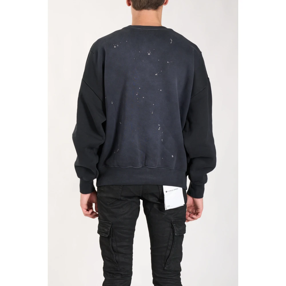Purple Brand Logo Sweatshirt Vintage Style Print Black Heren