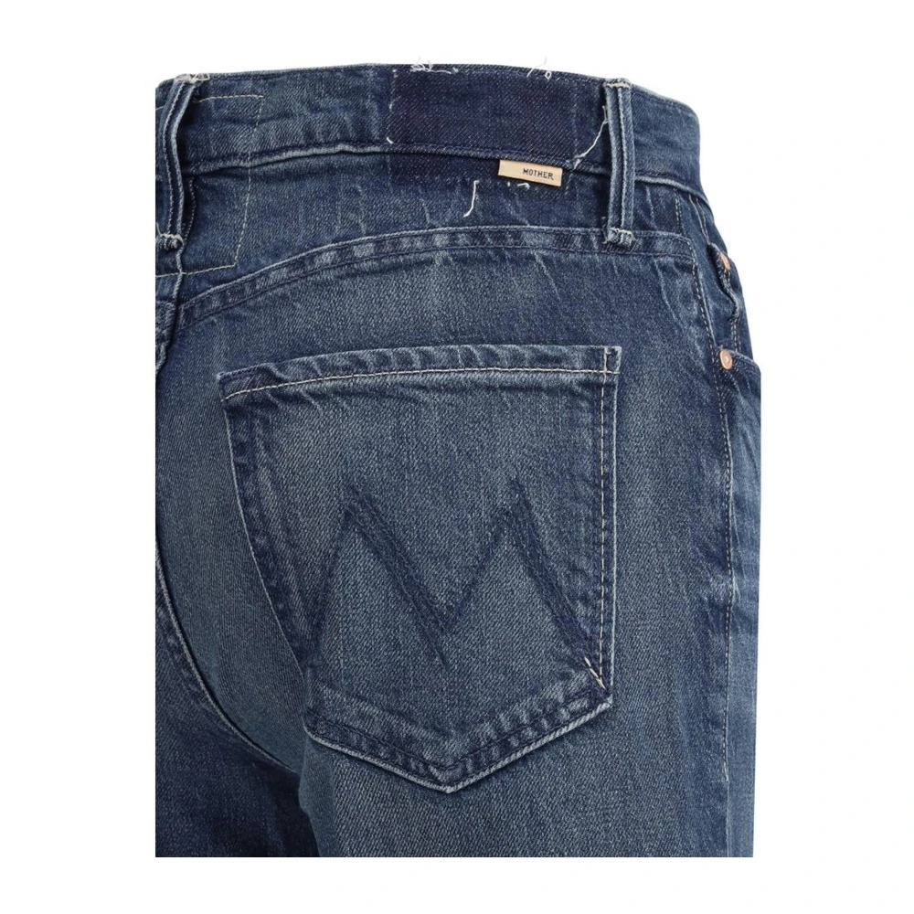 Mother Wijde katoenen jeans met riemlussen Blue Dames