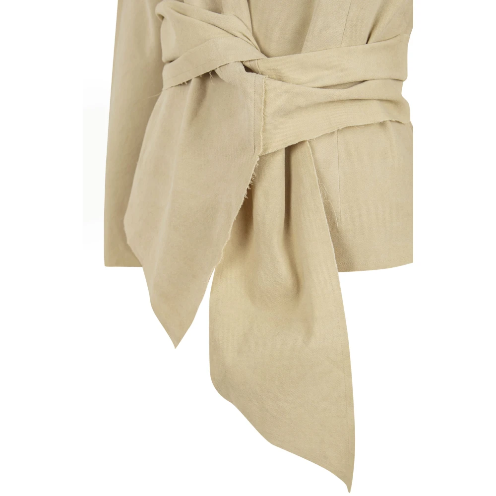 Cortana Gekruiste Linnen Jas Beige Dames