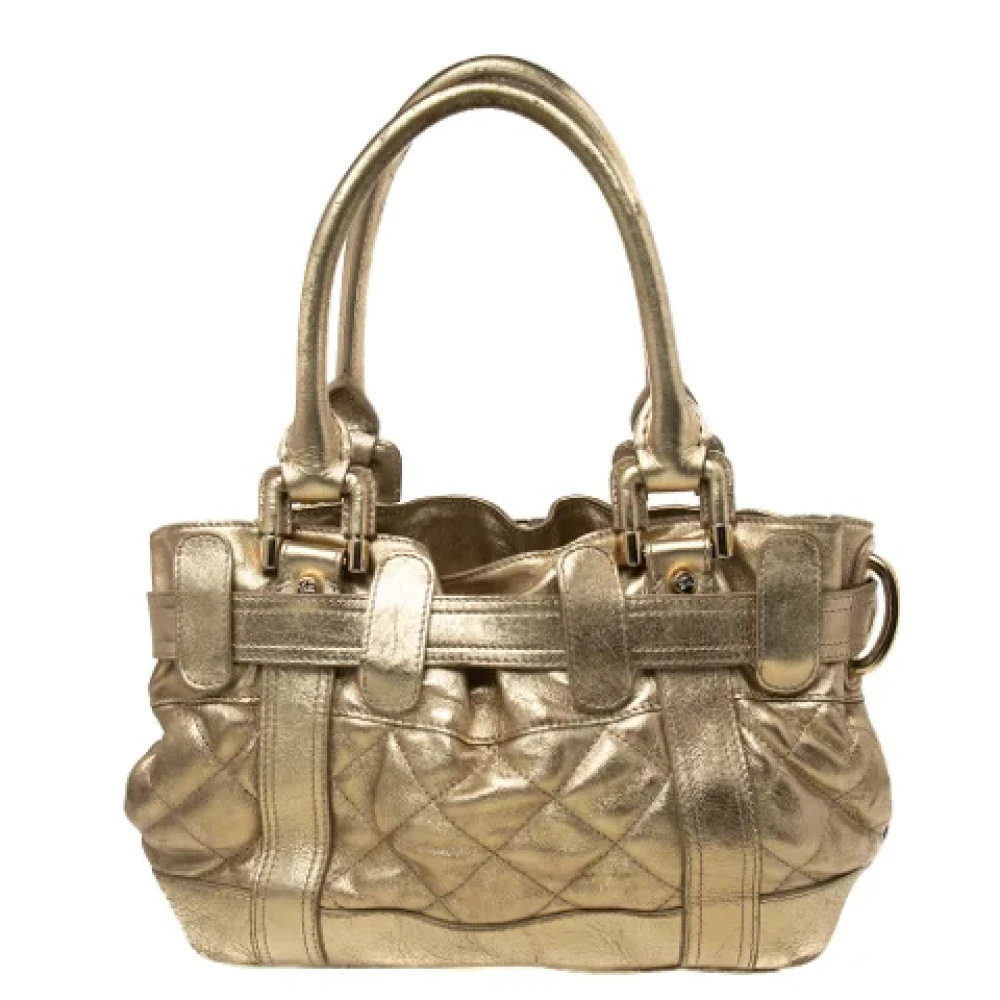 Burberry Vintage Pre-owned Leather totes Yellow Dames