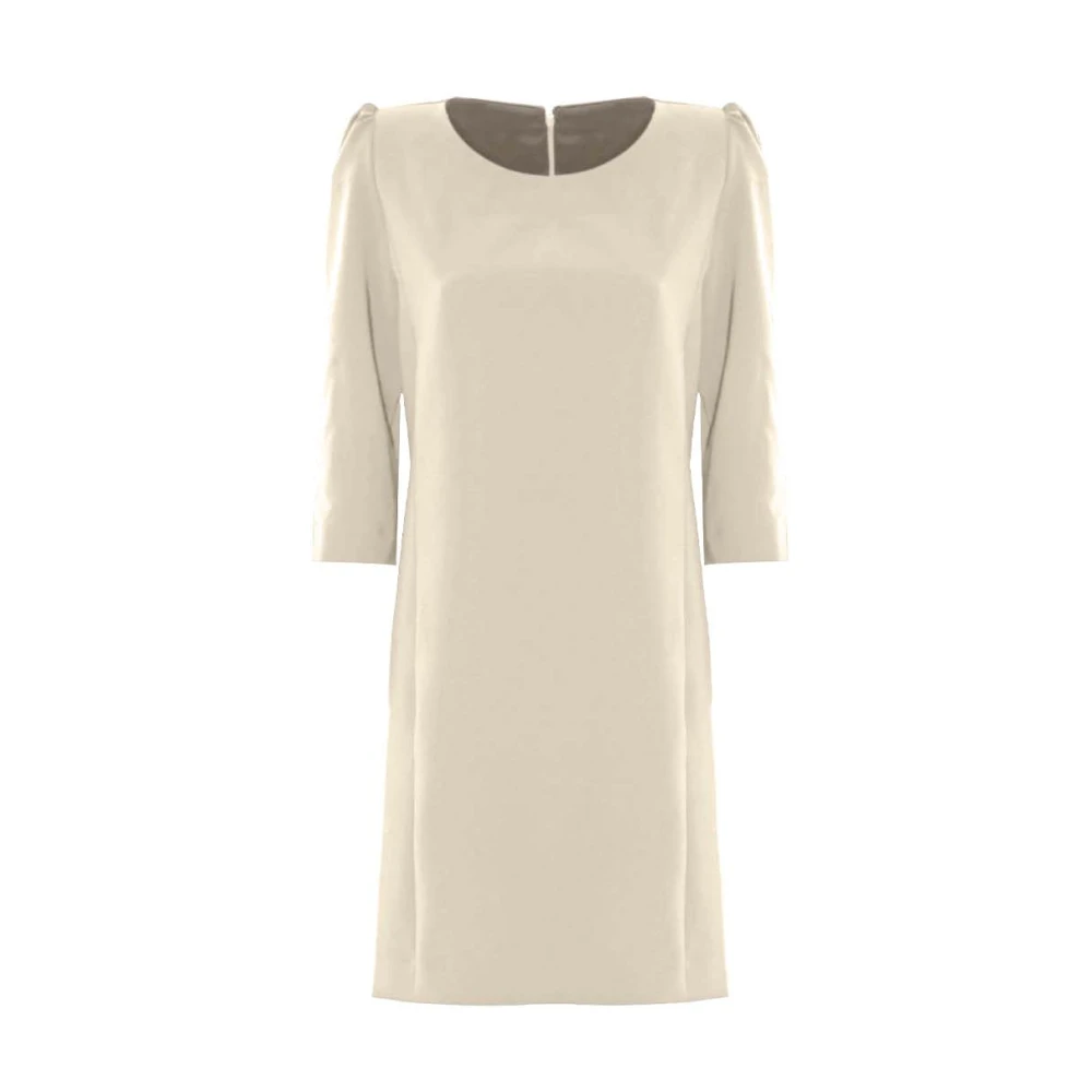 Kocca Elegante Ronde Hals Polyester Jurk Beige Dames