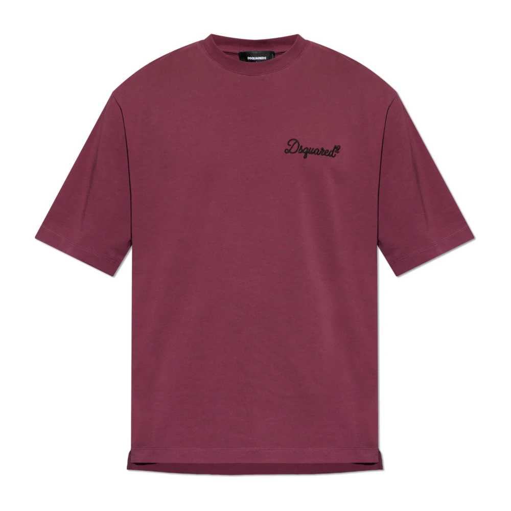 Dsquared2 T-Shirt With Embroidered Logo - Male - T-Shirts - Red - Xl - Tops