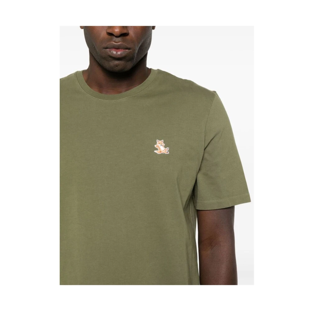 Maison Kitsuné Chillax Fox Geborduurd T-shirt Green Heren