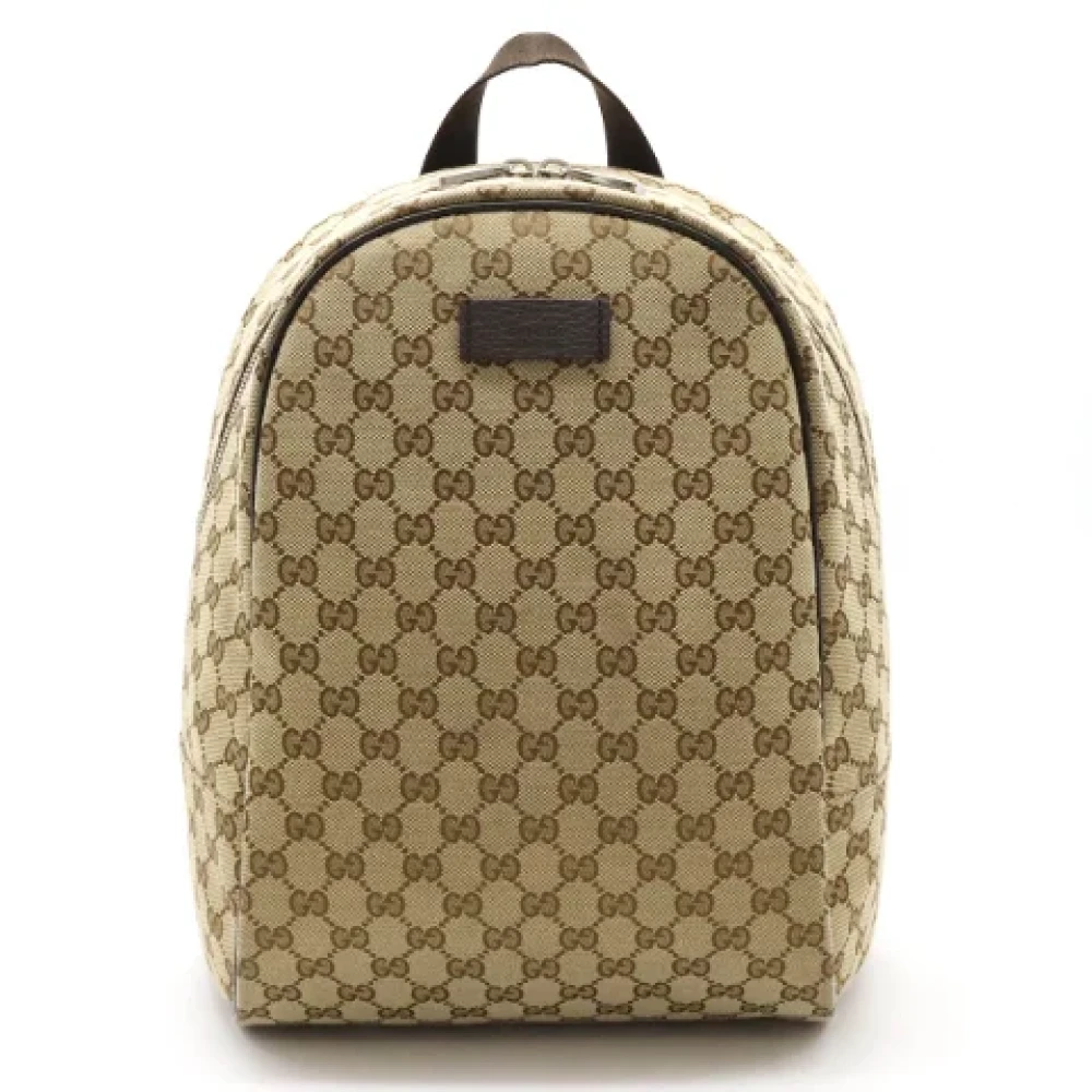 Gucci Vintage Pre-owned Canvas backpacks Brown Dames