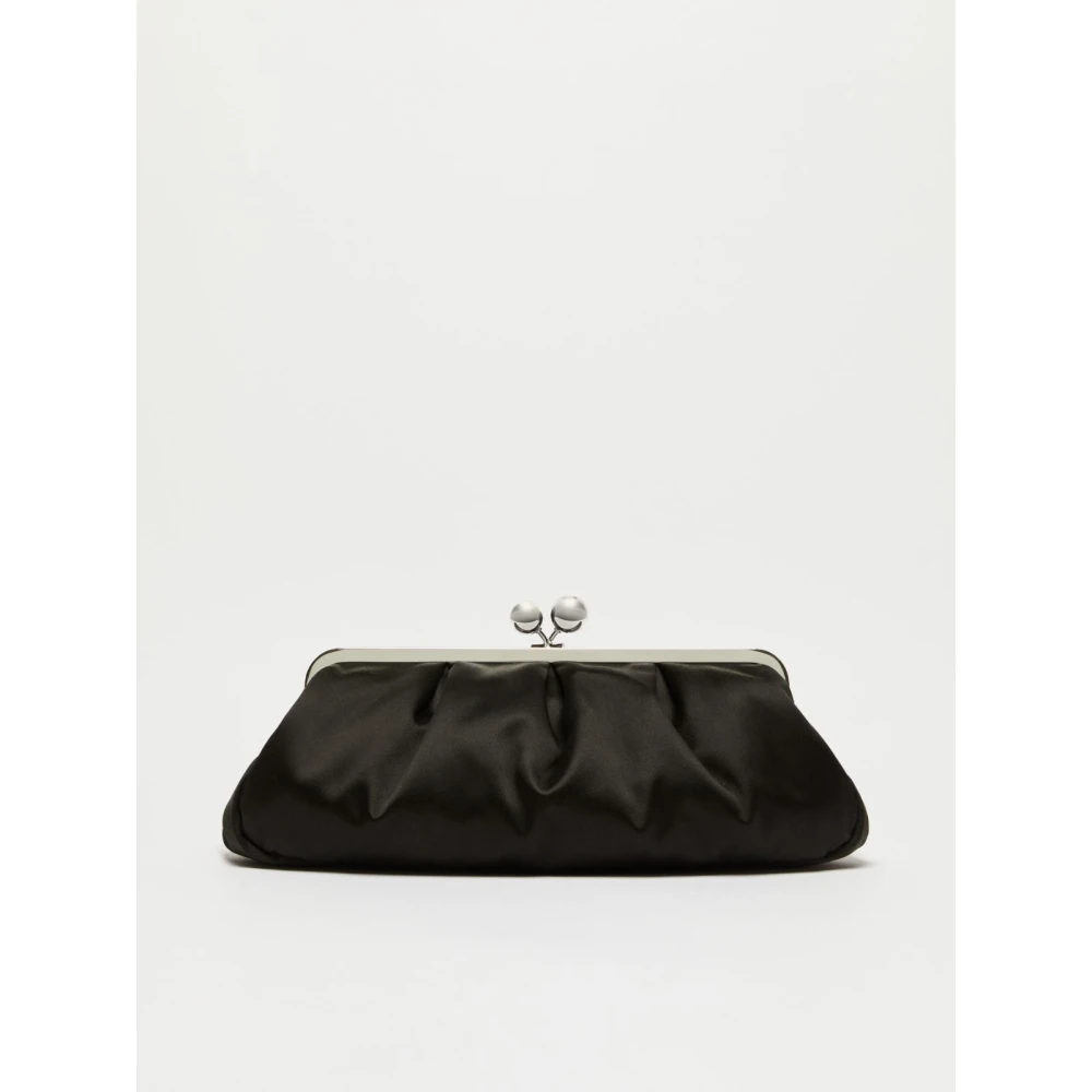 Max Mara Weekend Elegante satijnen schoudertas met afneembare bandjes Black Dames