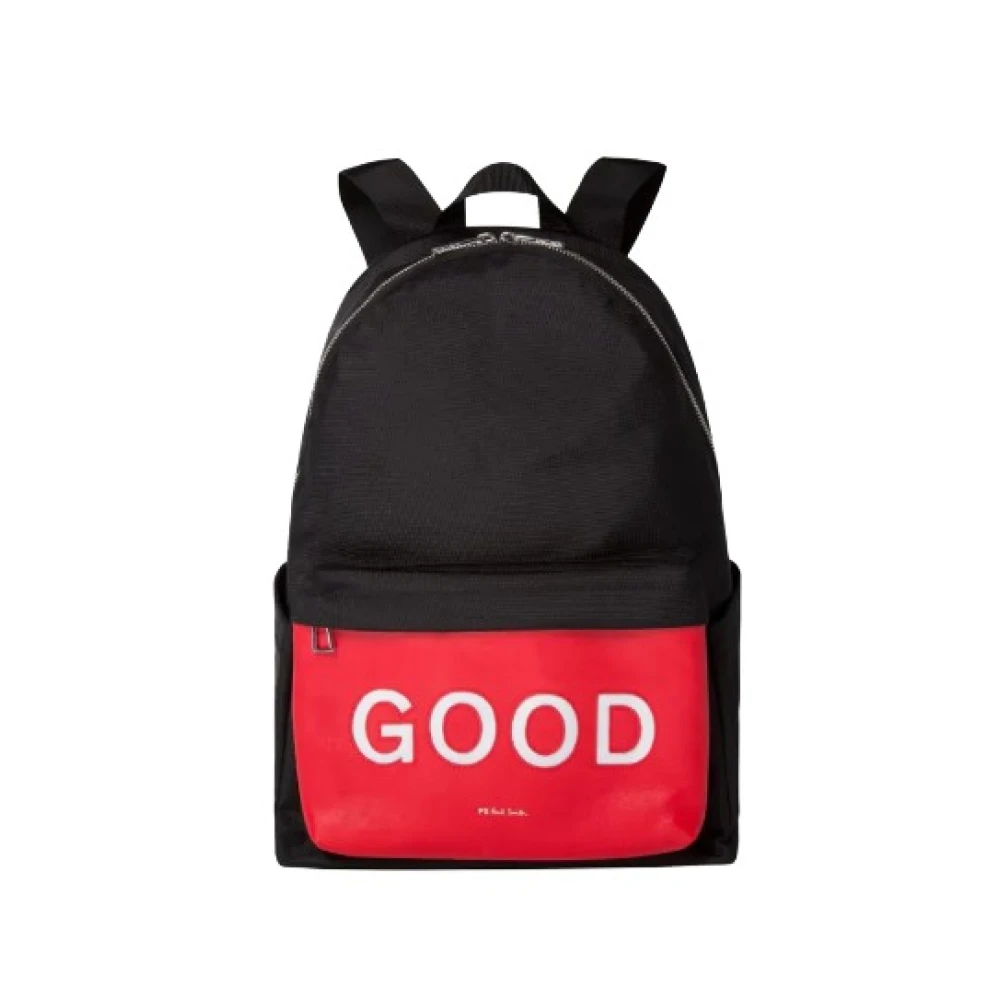 Ps By Paul Smith Men's Black Motif Canvas Backpack