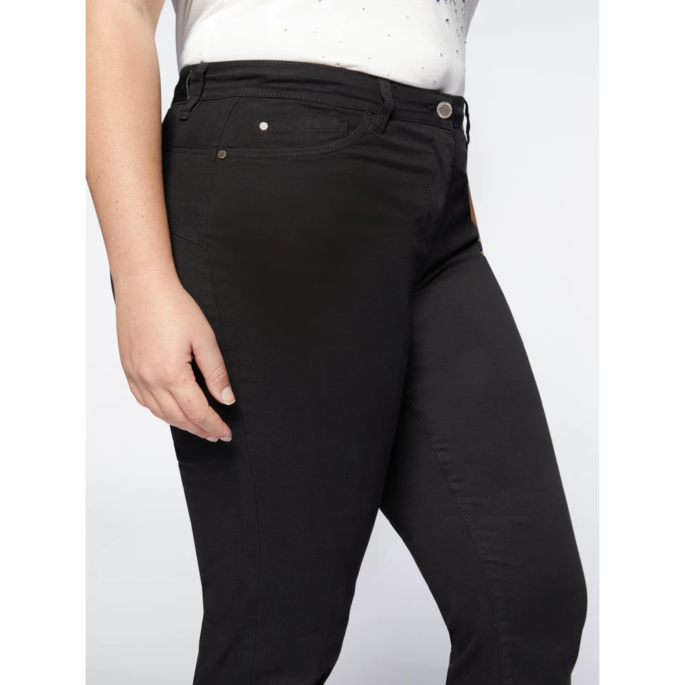 Fiorella Rubino Reguliere Hose Smeraldo Katoen Stretch Broek Black Dames