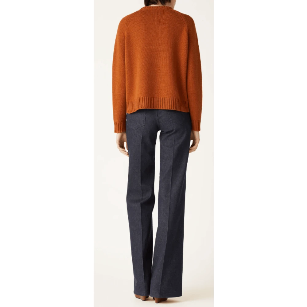 Loro Piana Zachte Bruine Cashmere Crew Neck Sweater Brown Dames