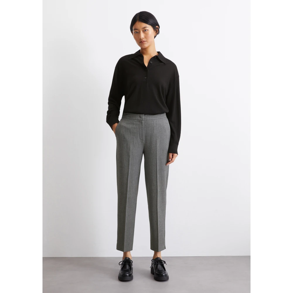 Marc O'Polo Gestreepte sigarettenbroek slim Gray Dames