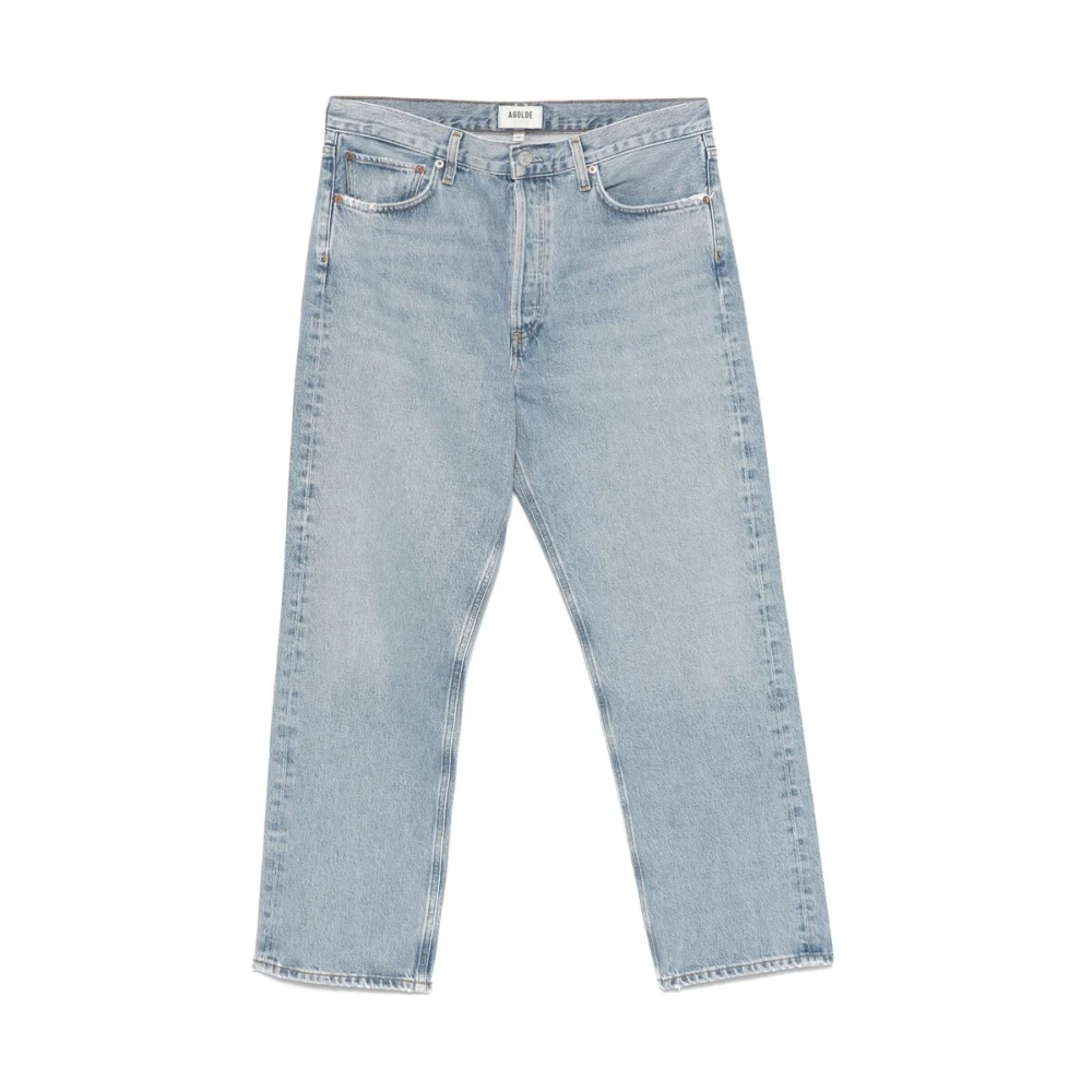 Agolde Lichtblauwe Knop Fly Jeans Blue Heren