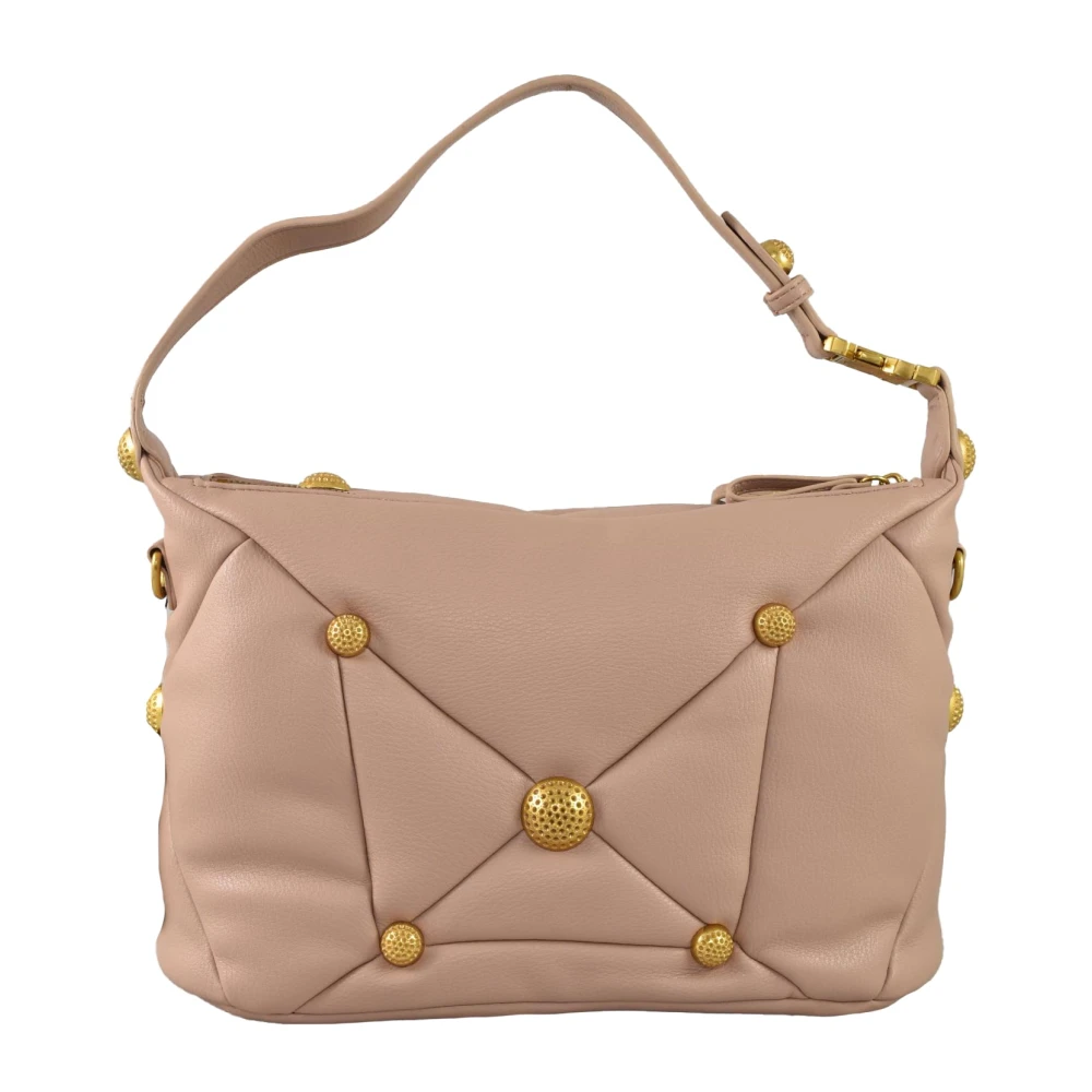 La Carrie Leren Schoudertas Beige Dames