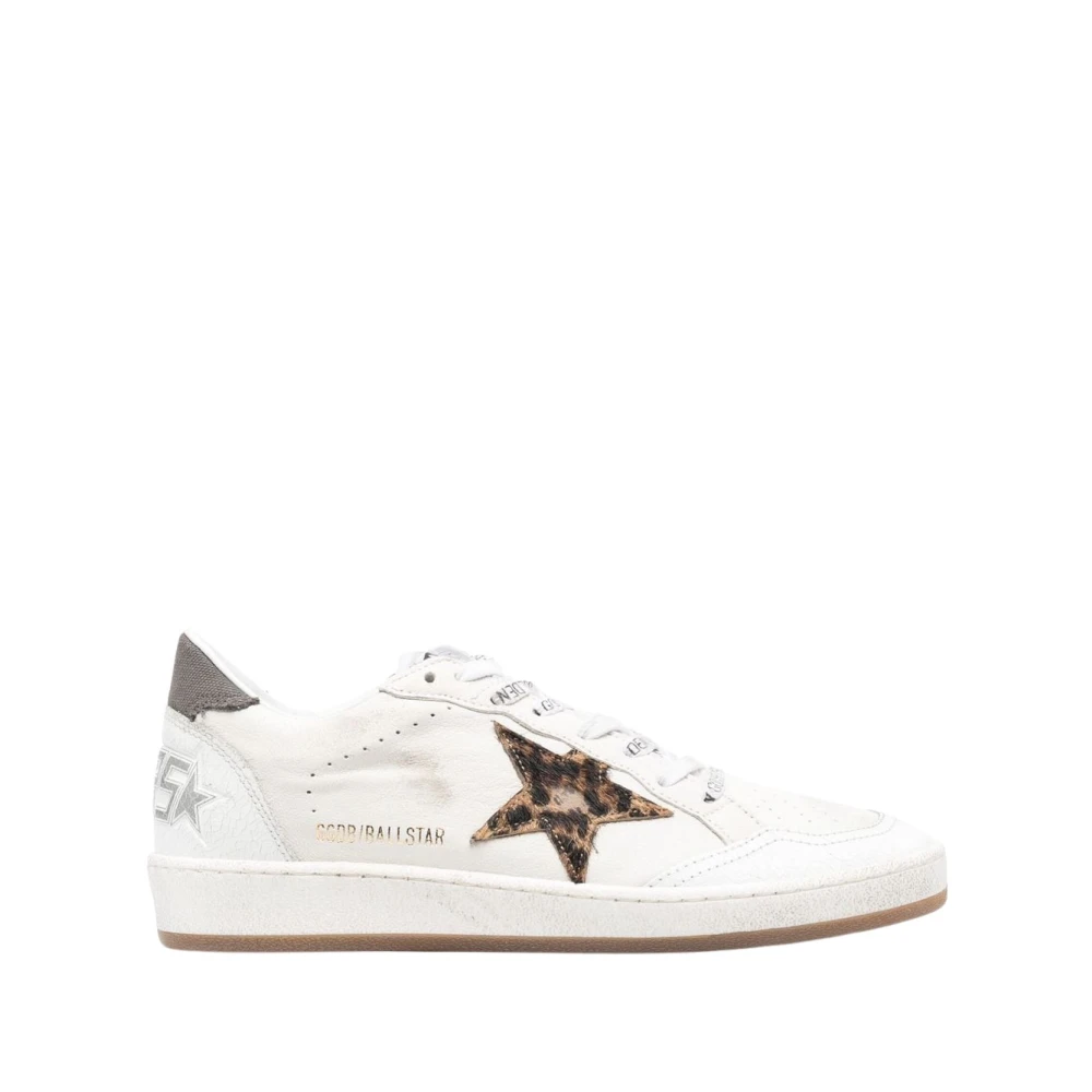 Golden Goose Witte Leopard Ball Star Lage Sneakers White Dames
