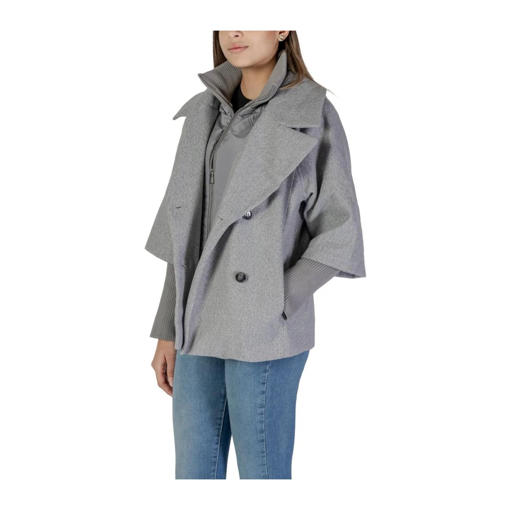Jacqueline de Yong Grijze Polyester Herfst Winter Damesjas Gray Dames