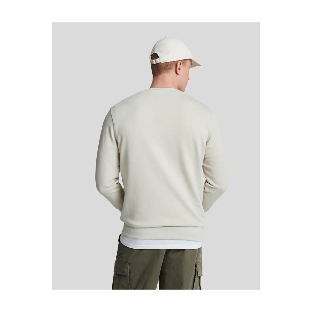 Lyle & Scott Tonal Eagle Crew Neck Sweater Beige Heren