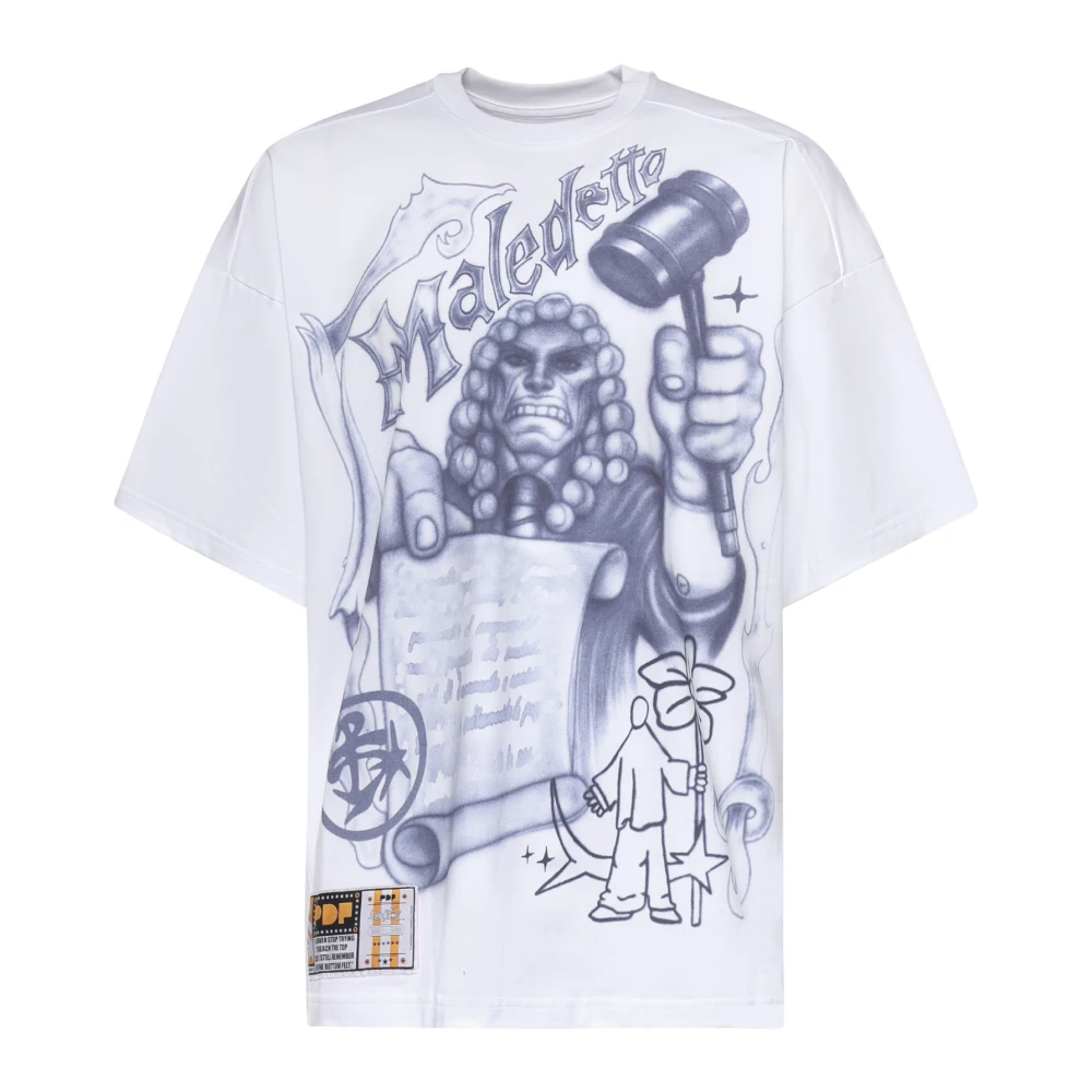 Pdf Men's White Graphic T-Shirt - T-Shirts - L - Tops