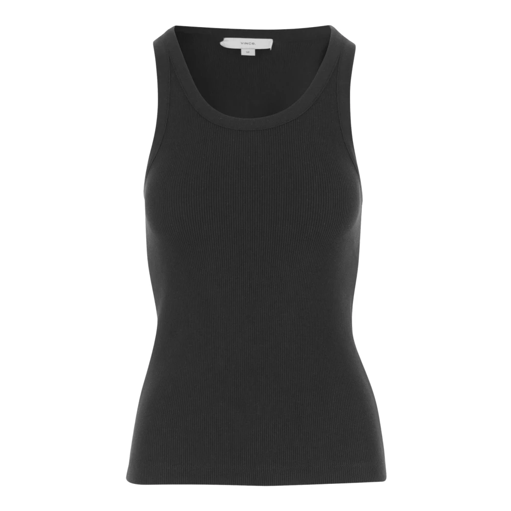 Vince Women's Black Stretch Cotton Blend Tank Top