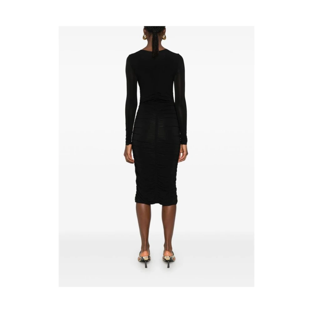 Isabel marant Zwarte Gedrapeerde Twist Jurk Black Dames