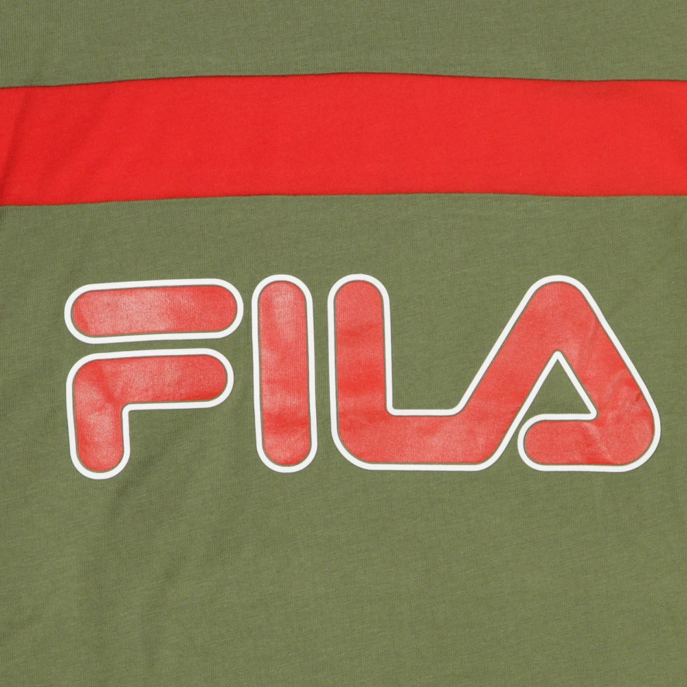 Fila Cropped T-shirt in diep lichen groen echt rood Green Dames