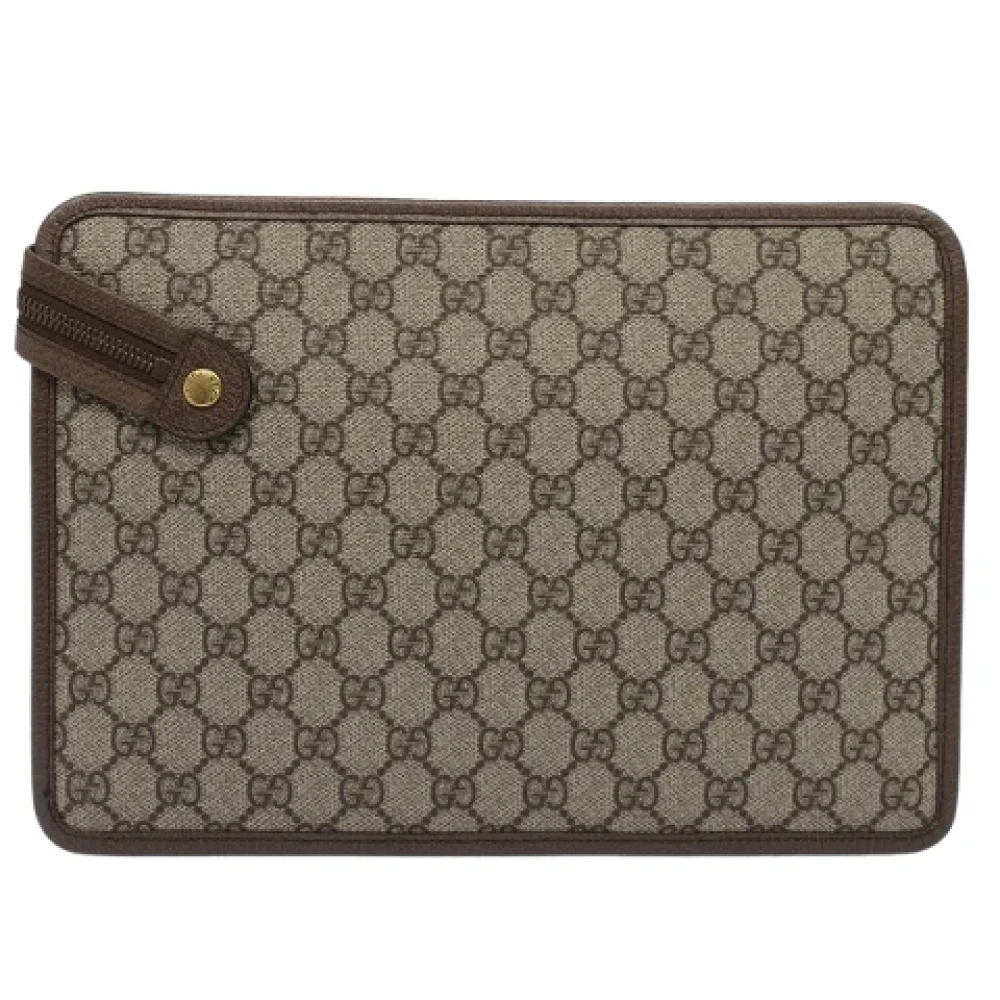 Gucci Vintage Pre-owned Canvas clutches Gray Dames