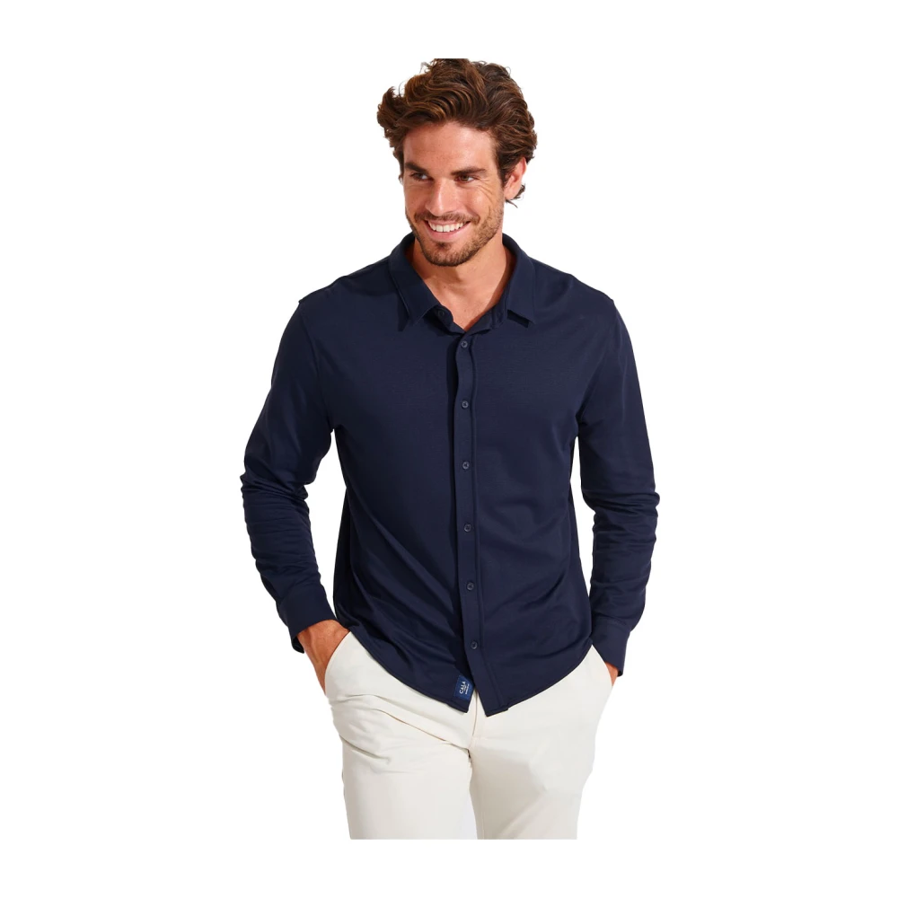 Cala 1789 Navy Lange Mouwen Shirt Blue Heren