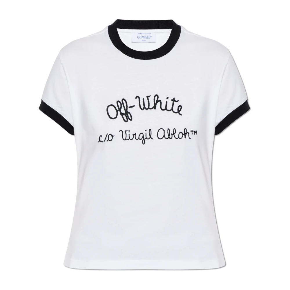 Off White T-shirt med logotyp White, Dam