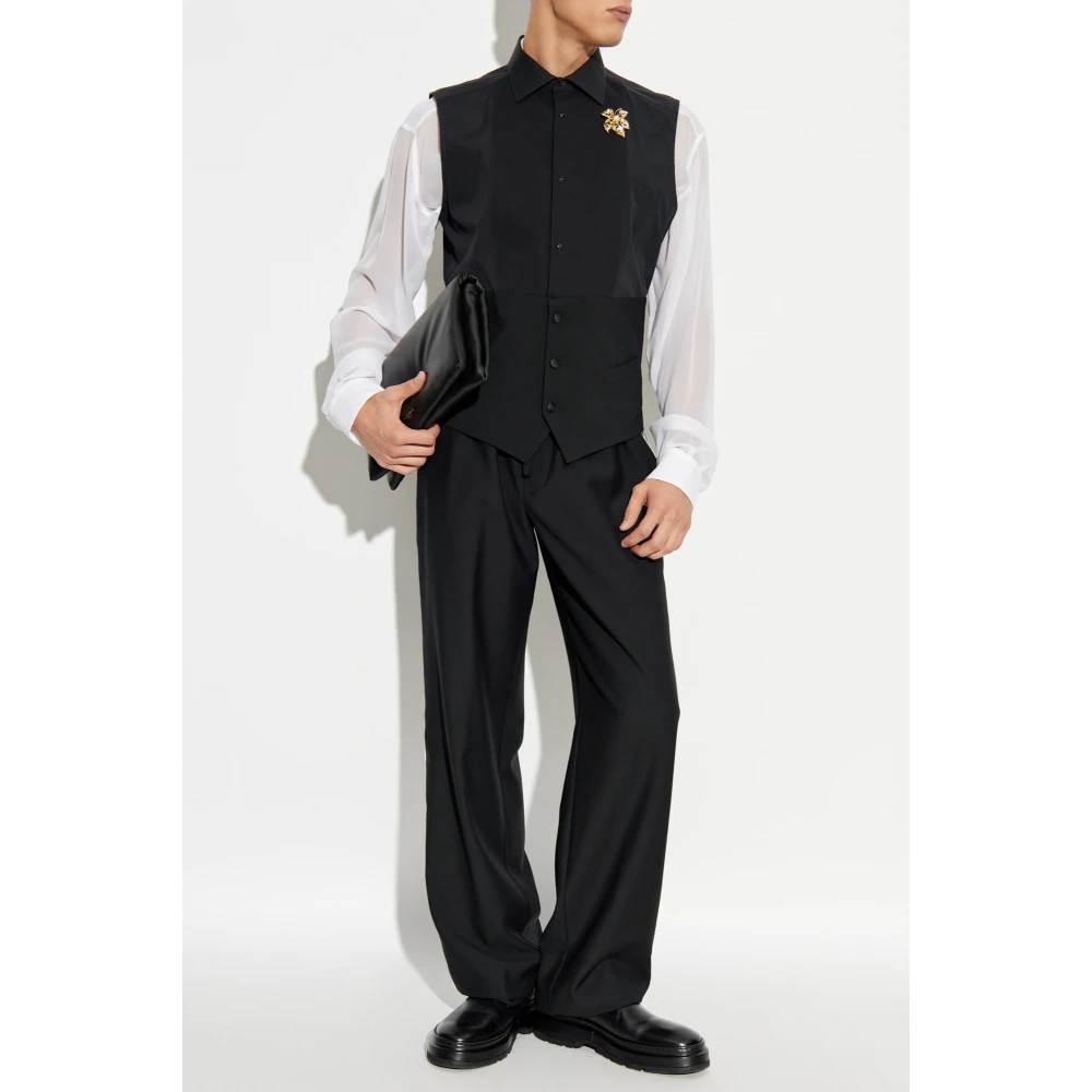 Dolce & Gabbana Mouwloos smokingoverhemd Black Heren