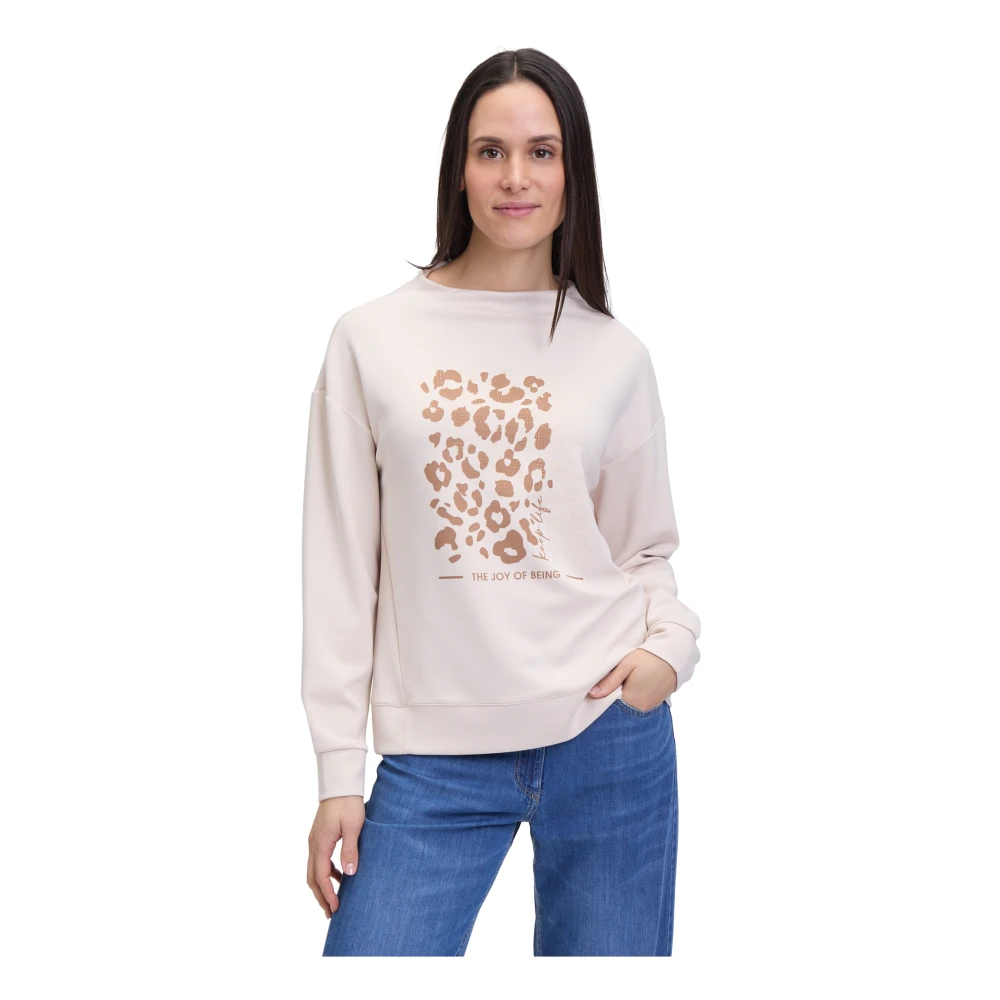 Betty Barclay Glitter Turtleneck Sweatshirt Beige Dames
