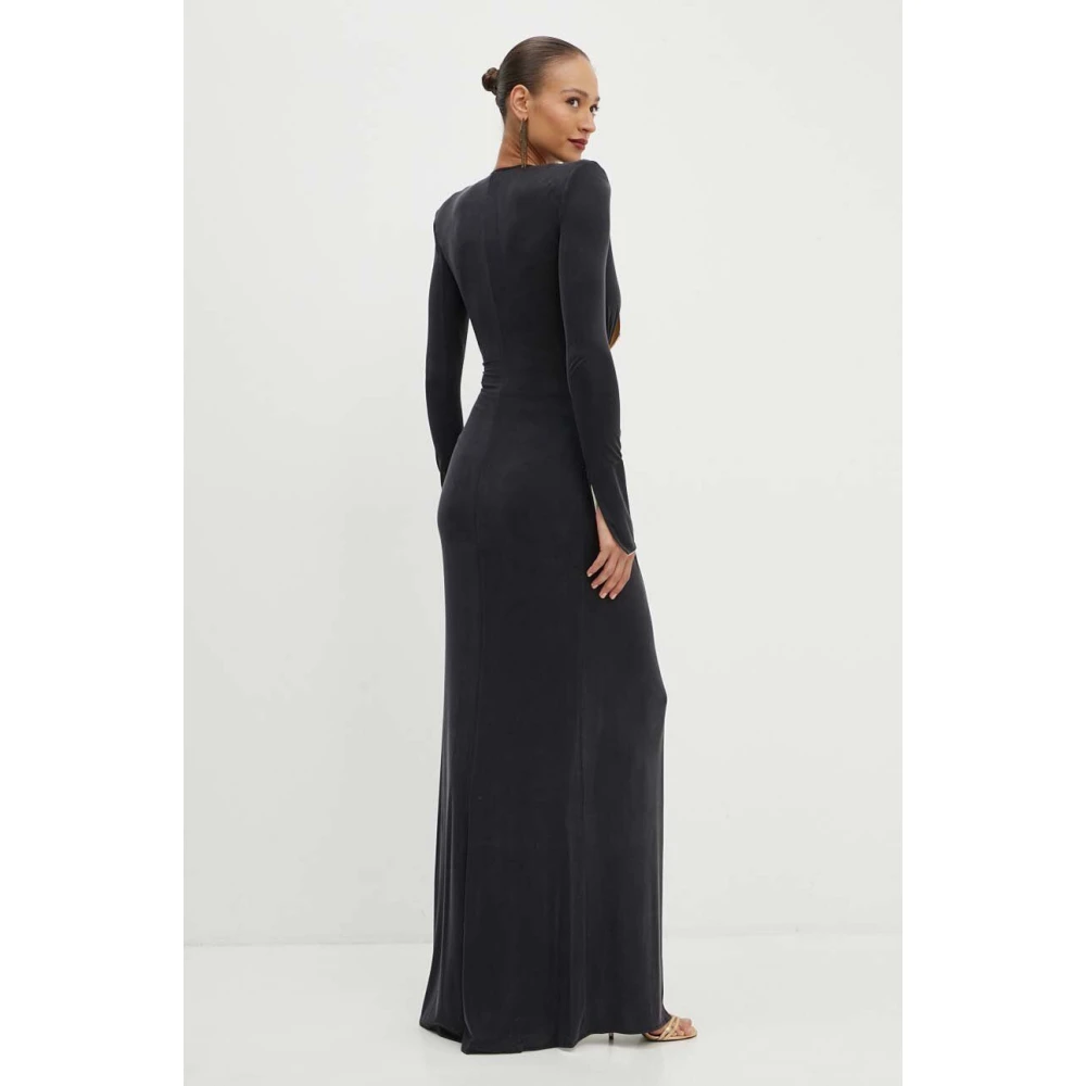 Elisabetta Franchi Elegante jurken met gewatteerde schouders Black Dames