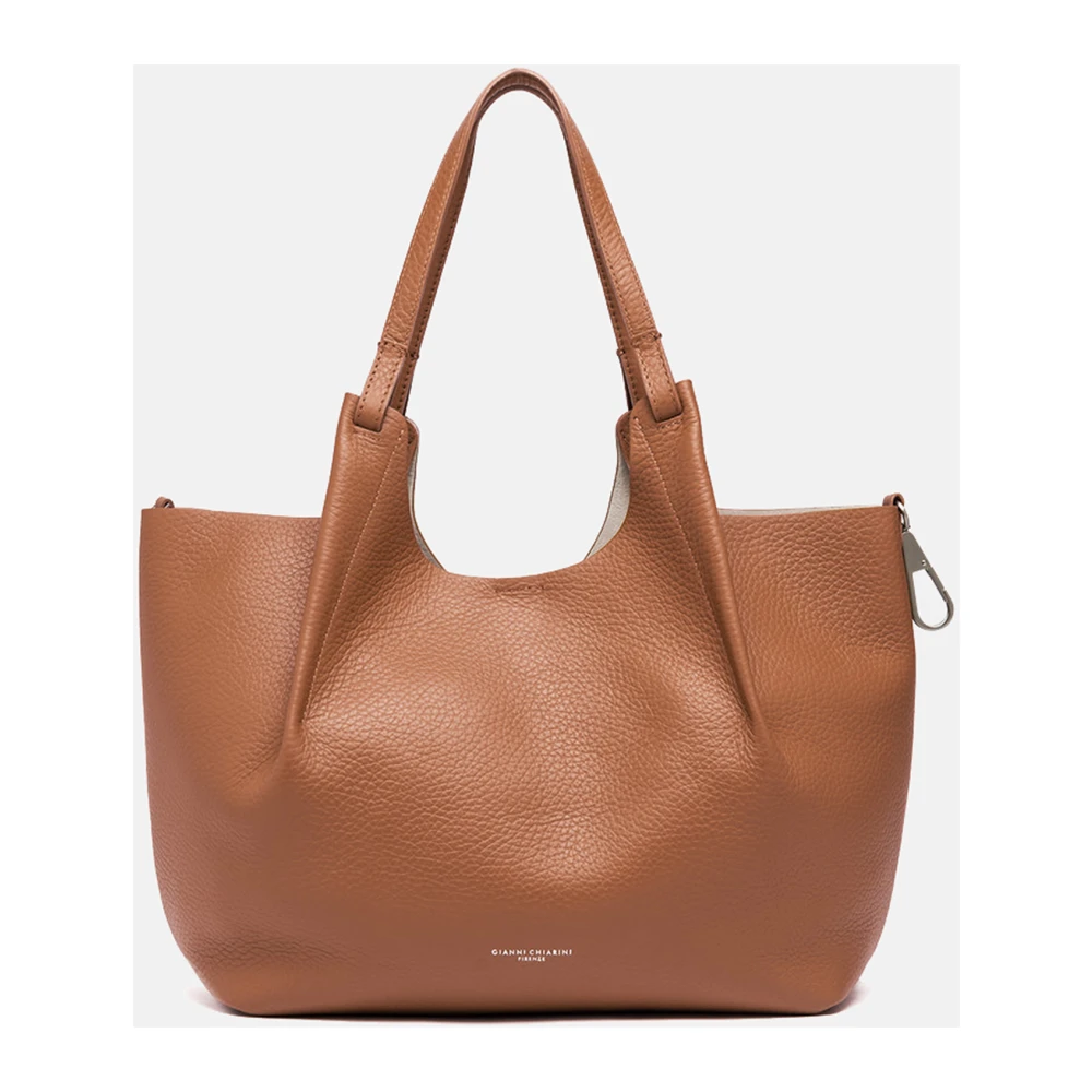 Gianni Chiarini Bruine leren maxi tas met handvatten Brown Dames